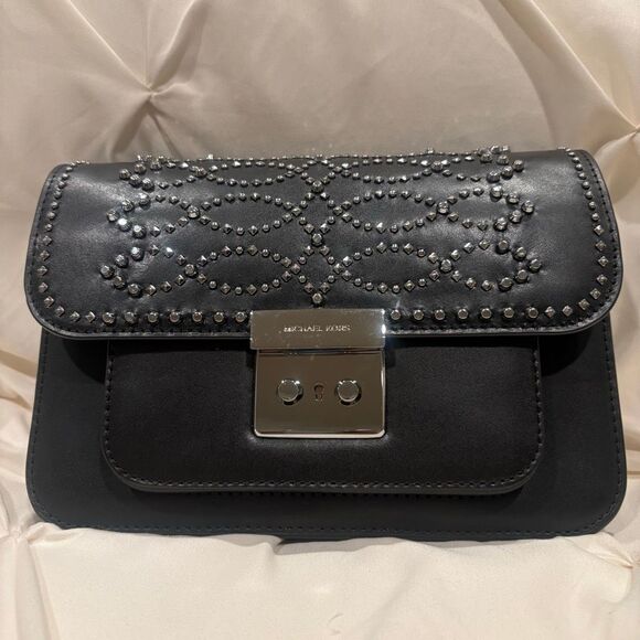 MICHAEL KORS Sloan Editor Studded Leather Shoulder Bag NWT MSRP $378 Dust Bag - Picture 1 of 14